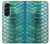 W3414 Green Snake Scale Graphic Print Case Cover Custodia e Flip Case per Samsung Galaxy Z Fold 5
