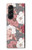 W3716 Rose Floral Pattern Case Cover Custodia e Flip Case per Samsung Galaxy Z Fold 5