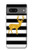W2794 Black and White Striped Deer Gold Sparkles Case Cover Custodia e Flip Case per Google Pixel 7a