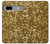 W3388 Gold Glitter Graphic Print Case Cover Custodia e Flip Case per Google Pixel 7a