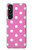W2358 Pink Polka Dots Case Cover Custodia e Flip Case per Sony Xperia 1 V