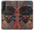 W3895 Pirate Skull Metal Case Cover Custodia e Flip Case per Sony Xperia 1 V