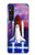 W3913 Colorful Nebula Space Shuttle Case Cover Custodia e Flip Case per Sony Xperia 1 V