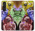 W3914 Colorful Nebula Astronaut Suit Galaxy Case Cover Custodia e Flip Case per Sony Xperia 1 V