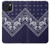 W3357 Navy Blue Bandana Pattern Case Cover Custodia e Flip Case per iPhone 15
