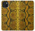 W3365 Yellow Python Skin Graphic Print Case Cover Custodia e Flip Case per iPhone 15 Plus