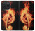 W0493 Music Note Burn Case Cover Custodia e Flip Case per iPhone 15 Pro