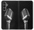 W1672 Retro Microphone Jazz Music Case Cover Custodia e Flip Case per Samsung Galaxy S23 FE