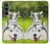 W3795 Kitten Cat Playful Siberian Husky Dog Paint Case Cover Custodia e Flip Case per Samsung Galaxy S23 FE
