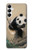 W2210 Panda Fluffy Art Painting Case Cover Custodia e Flip Case per Samsung Galaxy A05s
