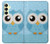 W3029 Cute Blue Owl Case Cover Custodia e Flip Case per Samsung Galaxy A25 5G