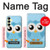 W3029 Cute Blue Owl Case Cover Custodia e Flip Case per Samsung Galaxy A25 5G