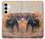W1292 Dusty Elephant Egrets Case Cover Custodia e Flip Case per Samsung Galaxy A35 5G