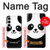 W2662 Cute Panda Cartoon Case Cover Custodia e Flip Case per Samsung Galaxy A35 5G