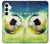 W3844 Glowing Football Soccer Ball Case Cover Custodia e Flip Case per Samsung Galaxy A35 5G