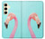 W3708 Pink Flamingo Case Cover Custodia e Flip Case per Samsung Galaxy S24