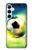 W3844 Glowing Football Soccer Ball Case Cover Custodia e Flip Case per Samsung Galaxy A55 5G