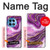 W3896 Purple Marble Gold Streaks Case Cover Custodia e Flip Case per OnePlus 12R
