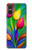 W3926 Colorful Tulip Oil Painting Case Cover Custodia e Flip Case per Sony Xperia 10 VI