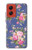 W3265 Vintage Flower Pattern Case Cover Custodia e Flip Case per Motorola Moto G Stylus 5G (2024)