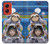 W3915 Raccoon Girl Baby Sloth Astronaut Suit Case Cover Custodia e Flip Case per Motorola Moto G Stylus 5G (2024)