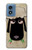 W2826 Cute Cartoon Unsleep Black Sheep Case Cover Custodia e Flip Case per Motorola Moto G Play 4G (2024)