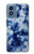 W3439 Fabric Indigo Tie Dye Case Cover Custodia e Flip Case per Motorola Moto G Play 4G (2024)