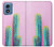 W3673 Cactus Case Cover Custodia e Flip Case per Motorola Moto G Play 4G (2024)