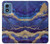 W3906 Navy Blue Purple Marble Case Cover Custodia e Flip Case per Motorola Moto G Play 4G (2024)