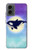 W3807 Killer Whale Orca Moon Pastel Fantasy Case Cover Custodia e Flip Case per Motorola Moto G 5G (2024)