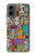 W3879 Retro Music Doodle Case Cover Custodia e Flip Case per Motorola Moto G 5G (2024)
