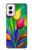 W3926 Colorful Tulip Oil Painting Case Cover Custodia e Flip Case per Motorola Moto G Power 5G (2024)