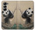 W2210 Panda Fluffy Art Painting Case Cover Custodia e Flip Case per Samsung Galaxy Z Fold 6