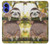 W3138 Cute Baby Sloth Paint Case Cover Custodia e Flip Case per iPhone 16