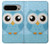 W3029 Cute Blue Owl Case Cover Custodia e Flip Case per Google Pixel 9 Pro XL