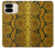 W3365 Yellow Python Skin Graphic Print Case Cover Custodia e Flip Case per Google Pixel 9 Pro Fold