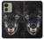 W2823 Black Wolf Blue Eyes Face Case Cover Custodia e Flip Case per Motorola Edge (2023), Edge 40