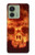 W3881 Fire Skull Case Cover Custodia e Flip Case per Motorola Edge (2023), Edge 40