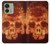 W3881 Fire Skull Case Cover Custodia e Flip Case per Motorola Edge (2023), Edge 40