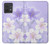 W2361 Purple White Flowers Case Cover Custodia e Flip Case per Motorola Edge 40 Neo