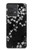 W2544 Japanese Kimono Style Black Flower Pattern Case Cover Custodia e Flip Case per Motorola Edge 40 Neo