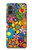 W3281 Colorful Hippie Flowers Pattern Case Cover Custodia e Flip Case per Motorola Moto G14