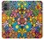 W3281 Colorful Hippie Flowers Pattern Case Cover Custodia e Flip Case per Motorola Moto G14