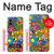W3281 Colorful Hippie Flowers Pattern Case Cover Custodia e Flip Case per Motorola Moto G14