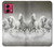 W0933 White Horses Case Cover Custodia e Flip Case per Motorola Moto G84