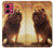 W1957 Lion Aslan Case Cover Custodia e Flip Case per Motorola Moto G84
