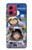 W3915 Raccoon Girl Baby Sloth Astronaut Suit Case Cover Custodia e Flip Case per Motorola Moto G84