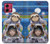 W3915 Raccoon Girl Baby Sloth Astronaut Suit Case Cover Custodia e Flip Case per Motorola Moto G84