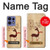 W3081 Wooden Raindeer Graphic Printed Case Cover Custodia e Flip Case per Motorola Edge 50 Pro