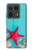 W3428 Aqua Wood Starfish Shell Case Cover Custodia e Flip Case per Motorola Edge 50 Ultra